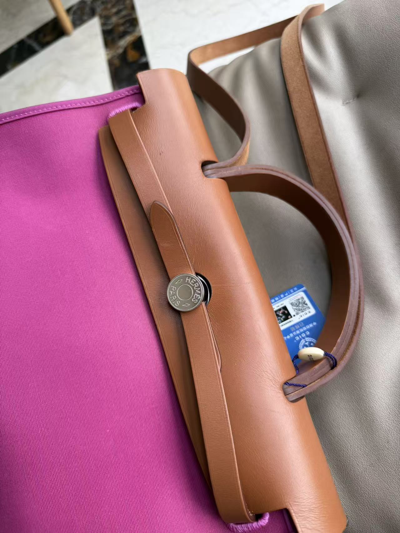 Hermès Herbag 31 Two-Tone Convertible Bag - Fuchsia & Gold