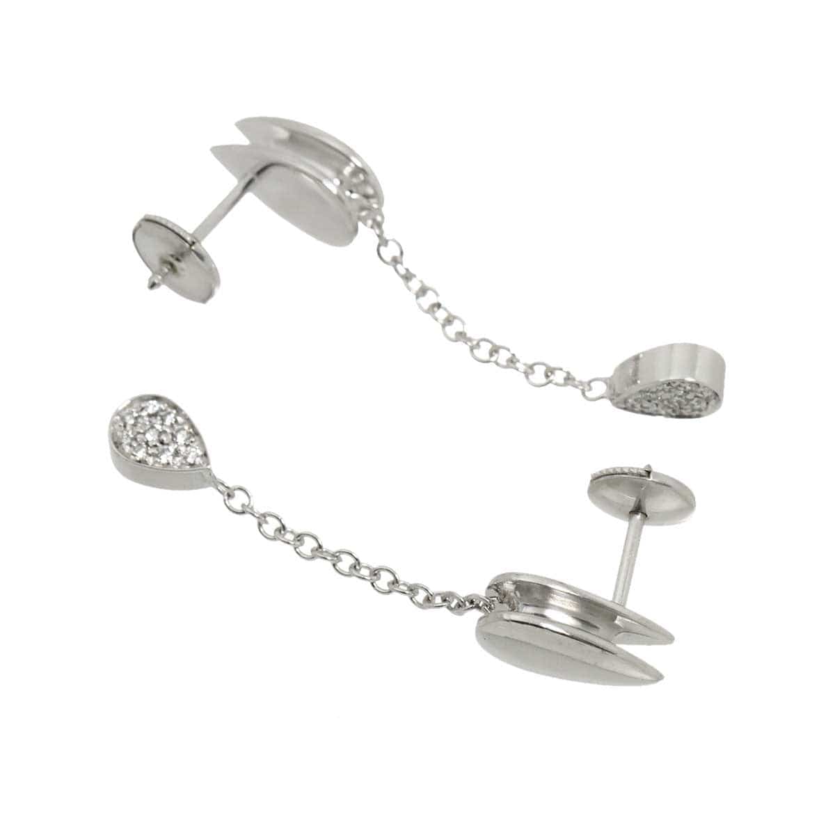 PIAGET Teardrop Diamond Earrings Pierced 18K WG 750 903117403