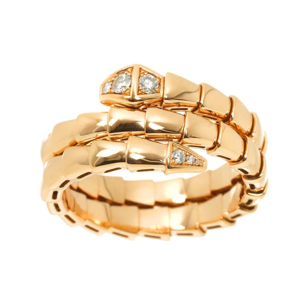 BVLGARI Serpenti Viper Diamond Ring 18K PG 750 sizeXL 8-8.25(US) 903115481