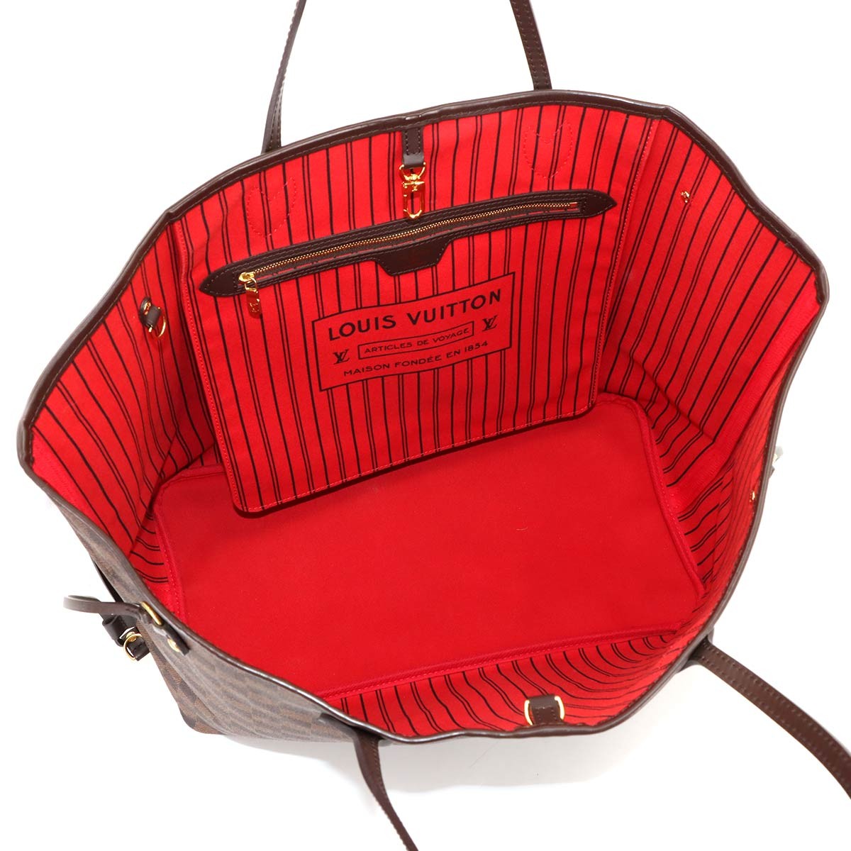 LOUIS VUITTON Damier Neverfull GM Tote Bag Ebene Cerise N41357 Purse 903014665