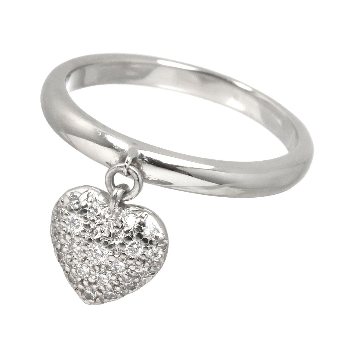 TIFFANY Co. Sentimental Heart Diamond Ring Platinum Size7.25(US) 903230623