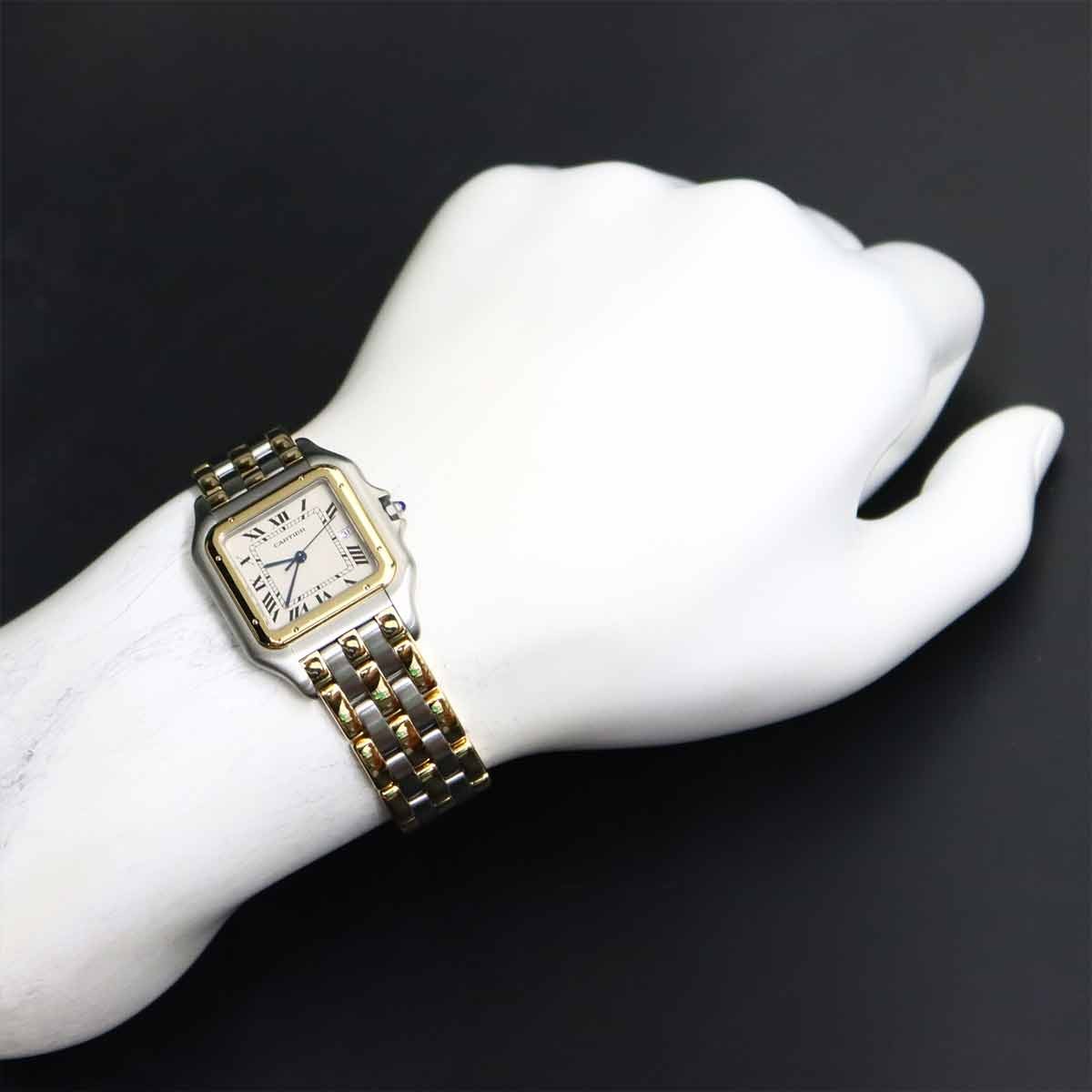 Cartier Panthere LM 3Row 83083444 YG Quartz Cream Dial Mens Watch 903317523