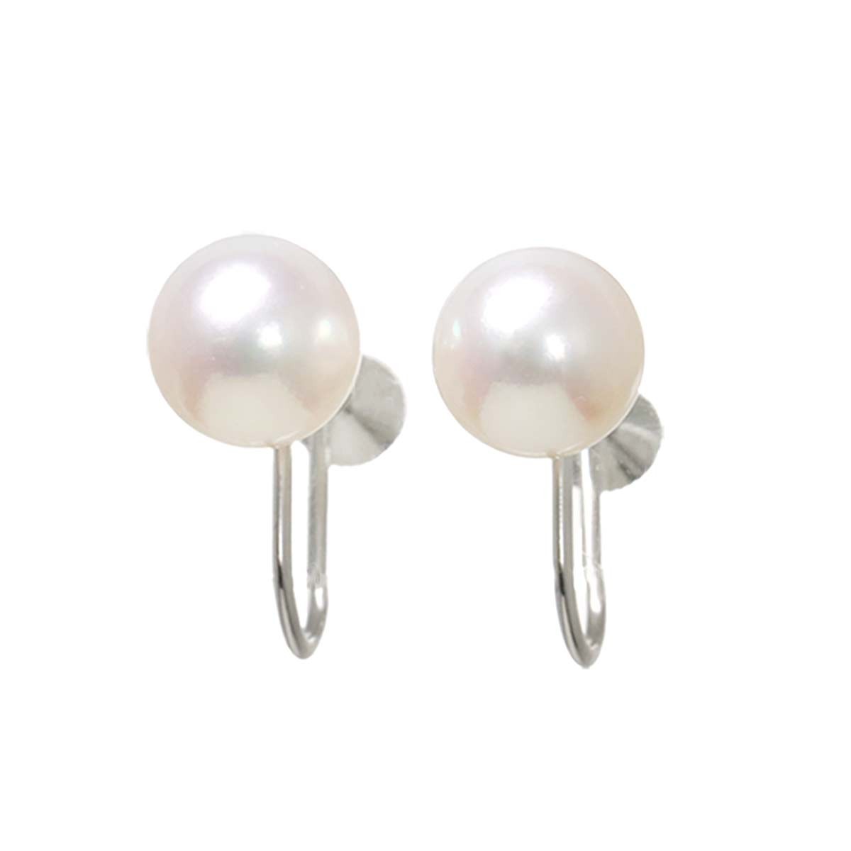 MIKIMOTO Akoya Pearl SV Necklace 18K WG Earrings Two piece set 902860633