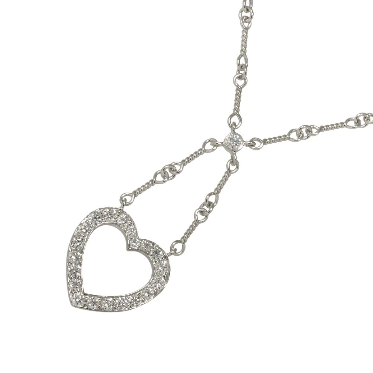 TIFFANY Co. Sentimental Heart Diamond Necklace Platinum 903025790