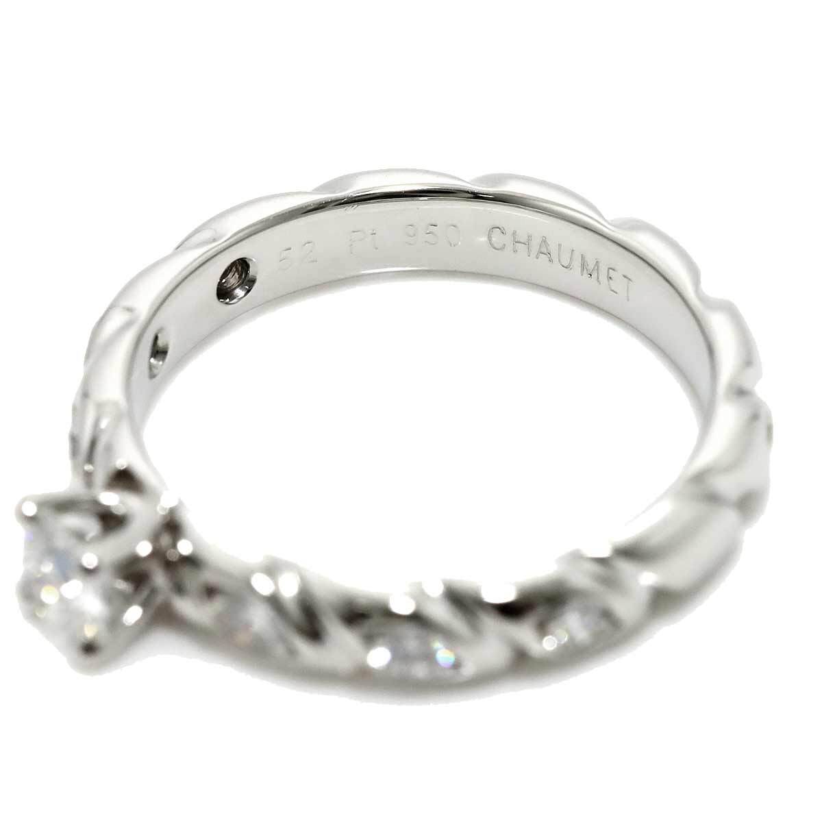 CHAUMET Diamond 0.27ct F/VVS1/EX Ring Pt size52 5.75-6(US) 902817262