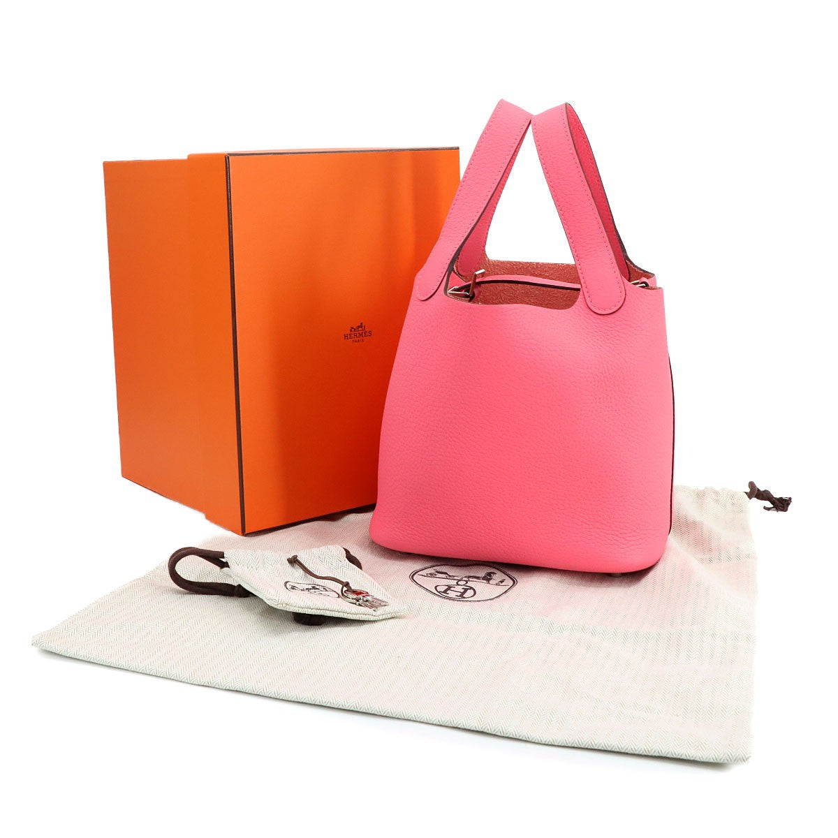 HERMES Picotin Lock PM Hand Bag Taurillon Clemence Rose Azalee 902984931