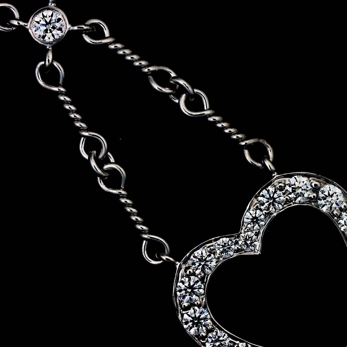 TIFFANY Co. Sentimental Heart Diamond Necklace Platinum 903025796