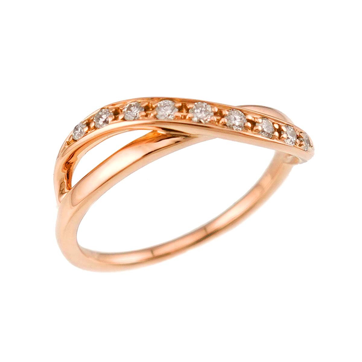 4C Diamond Ring 18K Pink Gold 750 Size6(US) 903296183