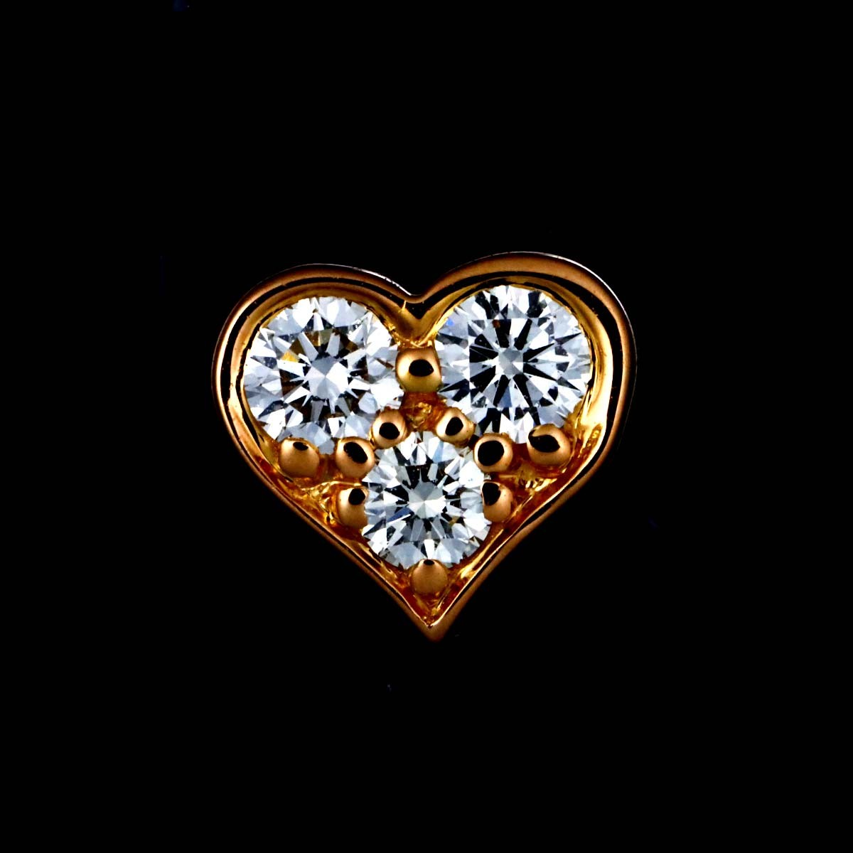 TIFFANY Co. Sentimental Heart Diamond Earrings Pierced 18K PG 750 903192505