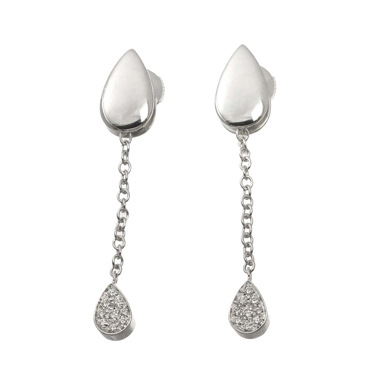 PIAGET Teardrop Diamond Earrings Pierced 18K WG 750 903117401