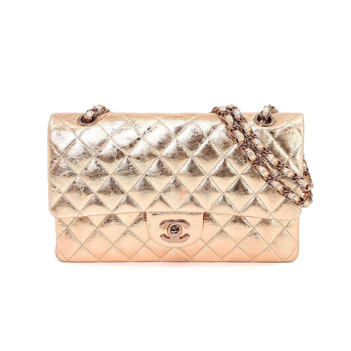 CHANEL Matelasse 25 Chain Shoulder Bag Metallic Pink Limited Edition 902345700