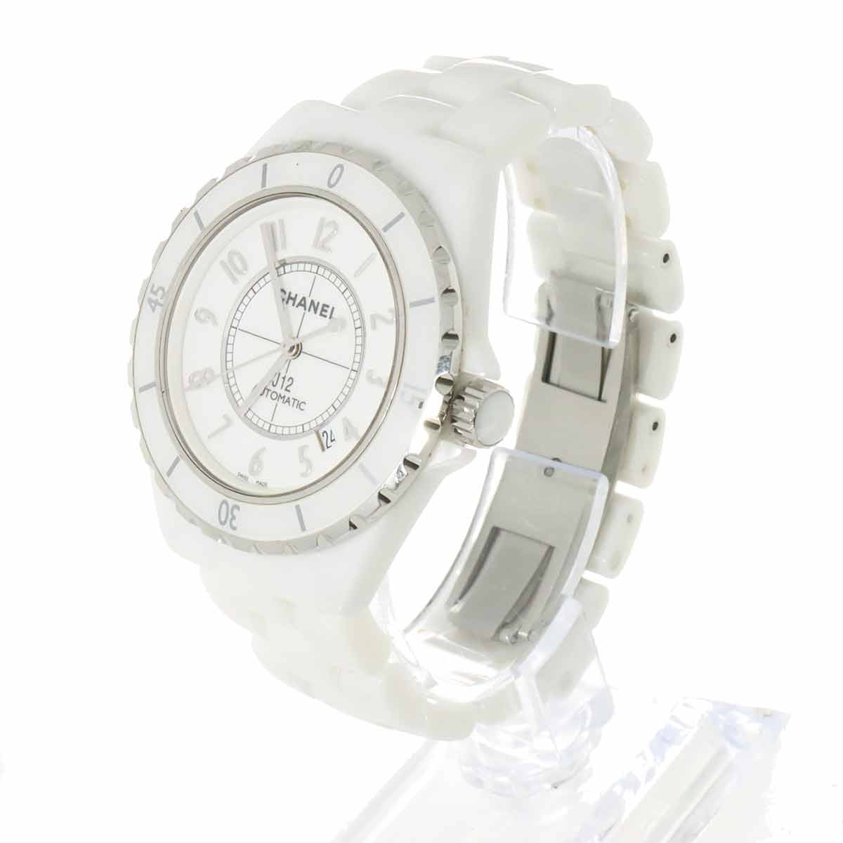CHANEL J12 42mm H2981 Ceramic Date Automatic White Dial Mens Watch 902858772