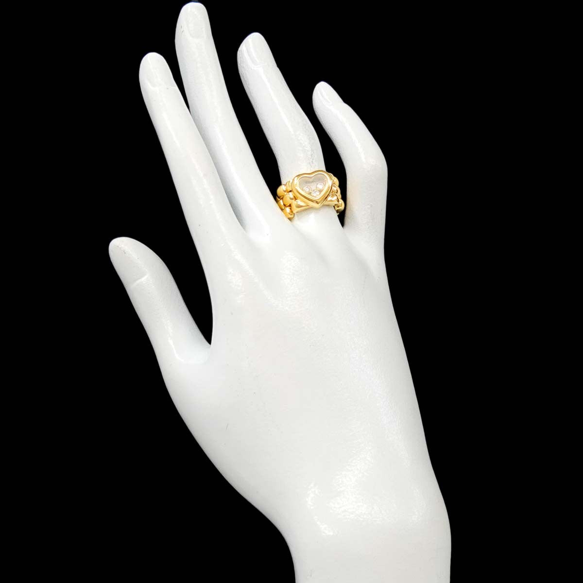 Chopard Happy Diamond Heart Ring 18K YG 750 Size5.25(US) 903115667