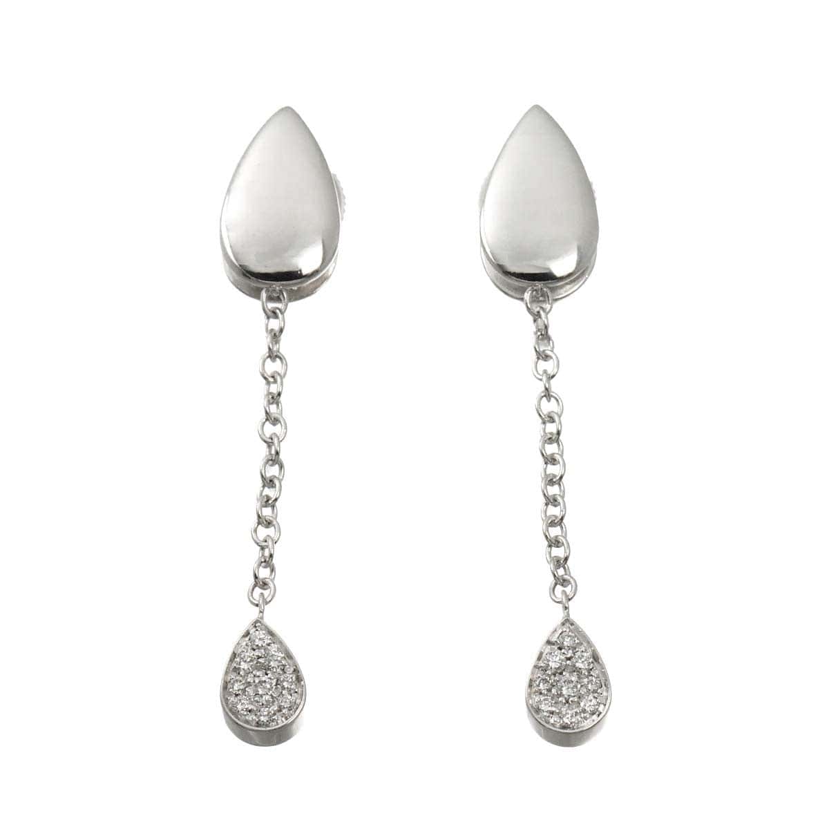 PIAGET Teardrop Diamond Earrings Pierced 18K WG 750 903117400