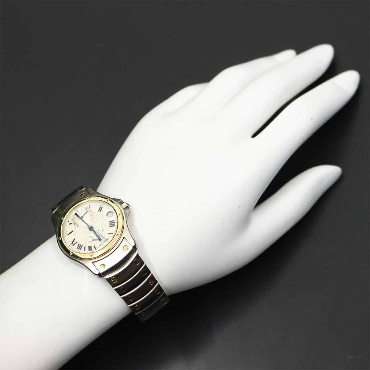 Cartier Santos Round GMT W20038R3 YG Automatic Silver Dial Mens Dial 903028222