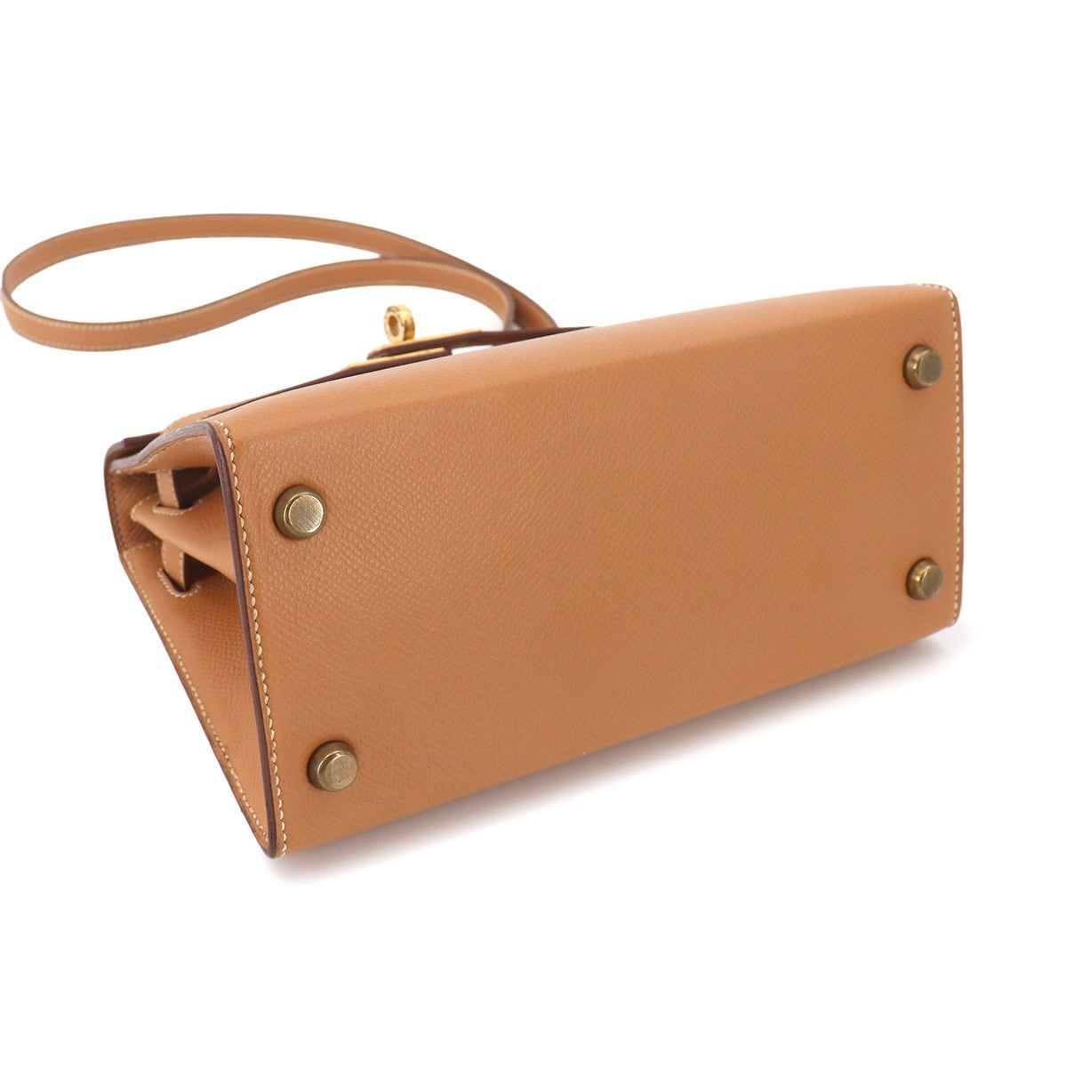 HERMES Mini Kelly 20 Shoulder Bag Couchevel Epsom Natural Brown 903294333