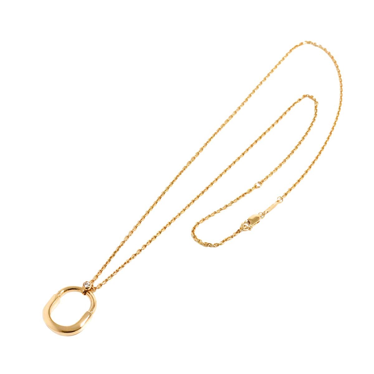 TIFFANY Co. Lock Small Diamond Necklace 18K Pink Gold 750 903094411