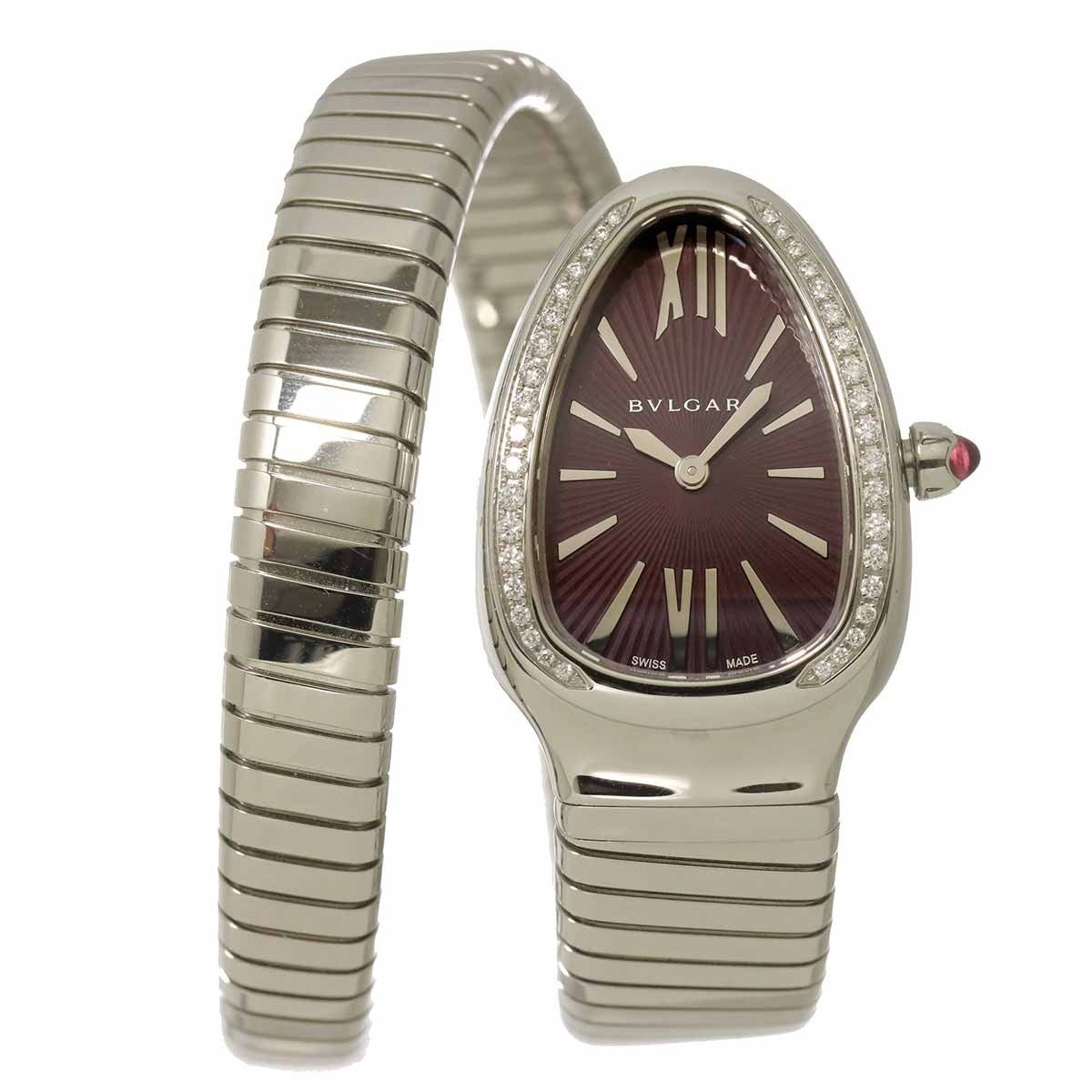 BVLGARI Serpenti SP35S 102530 Quartz Purple Dial Ladies Watch 903443210