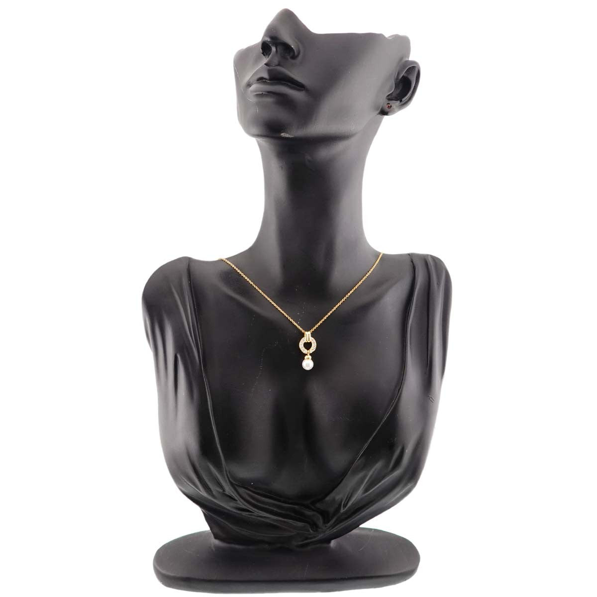 TIFFANY Co. Akoya pearl 6.3mm Diamond Necklace 18K YG 750 903136927