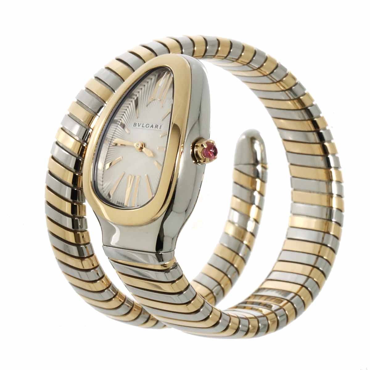BVLGARI Serpenti Tubogas SP35SPG Quartz K18PG Quartz Silver Dial 903159252