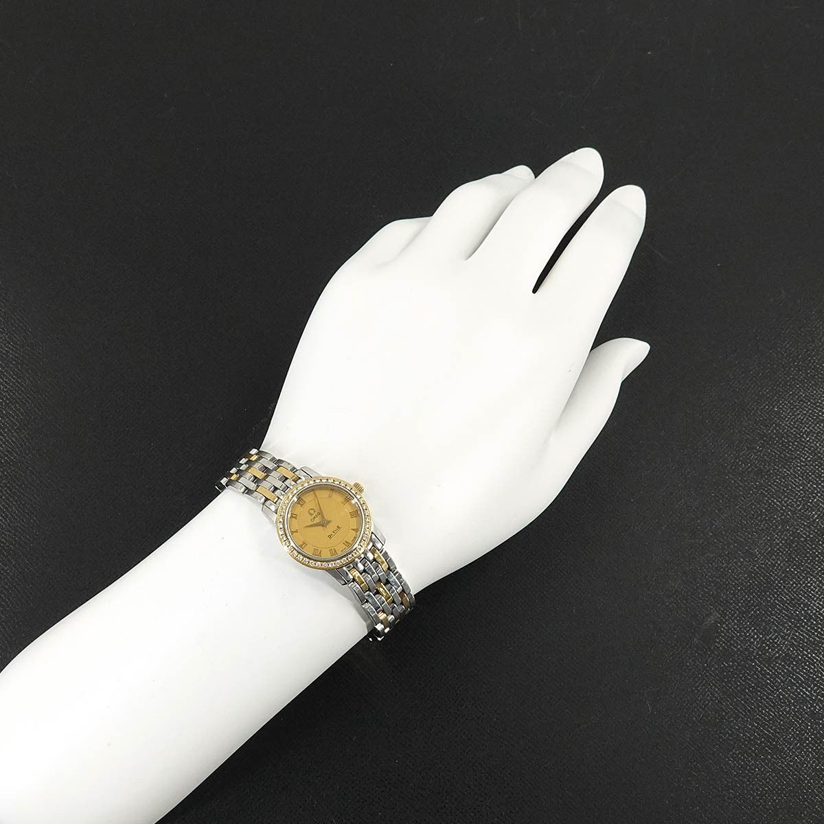 OMEGA DeVille 413 25 22 60 08 001 Quarts YG Diamond Beze Ladies 903143882