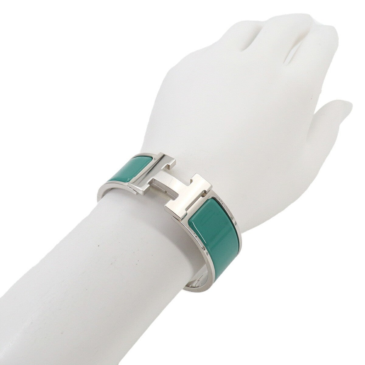 HERMES Clic Clac H PM Bangle Green Silver Accessory 903254744