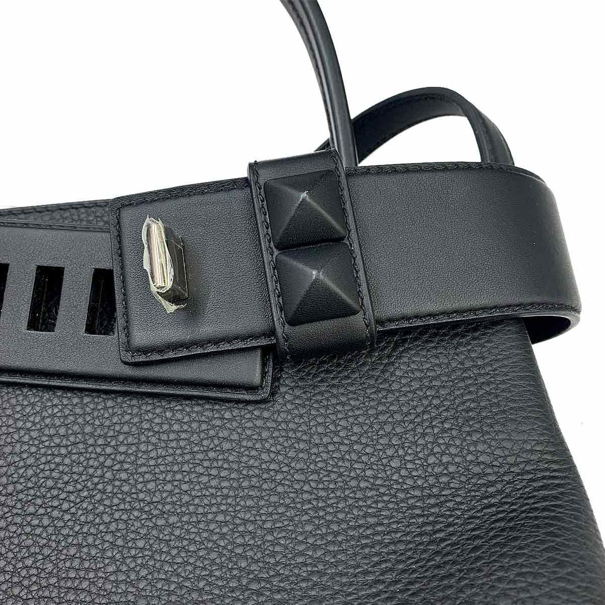HERMES Meor 27 Togo Swift Black 2way Hand Shoulder Bag Purse 903159518