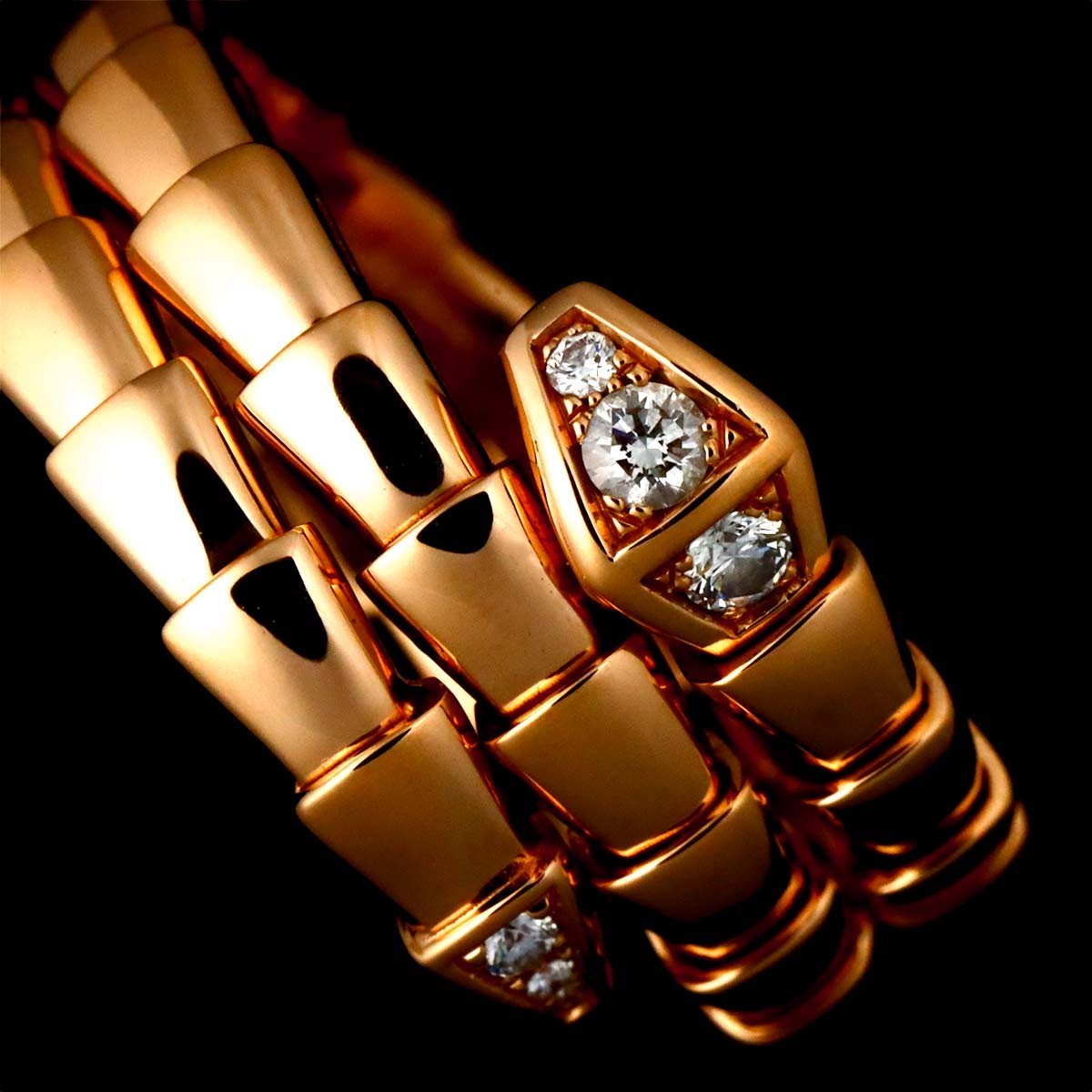 BVLGARI Serpenti Viper Diamond Ring 18K PG 750 sizeXL 8-8.25(US) 903115484
