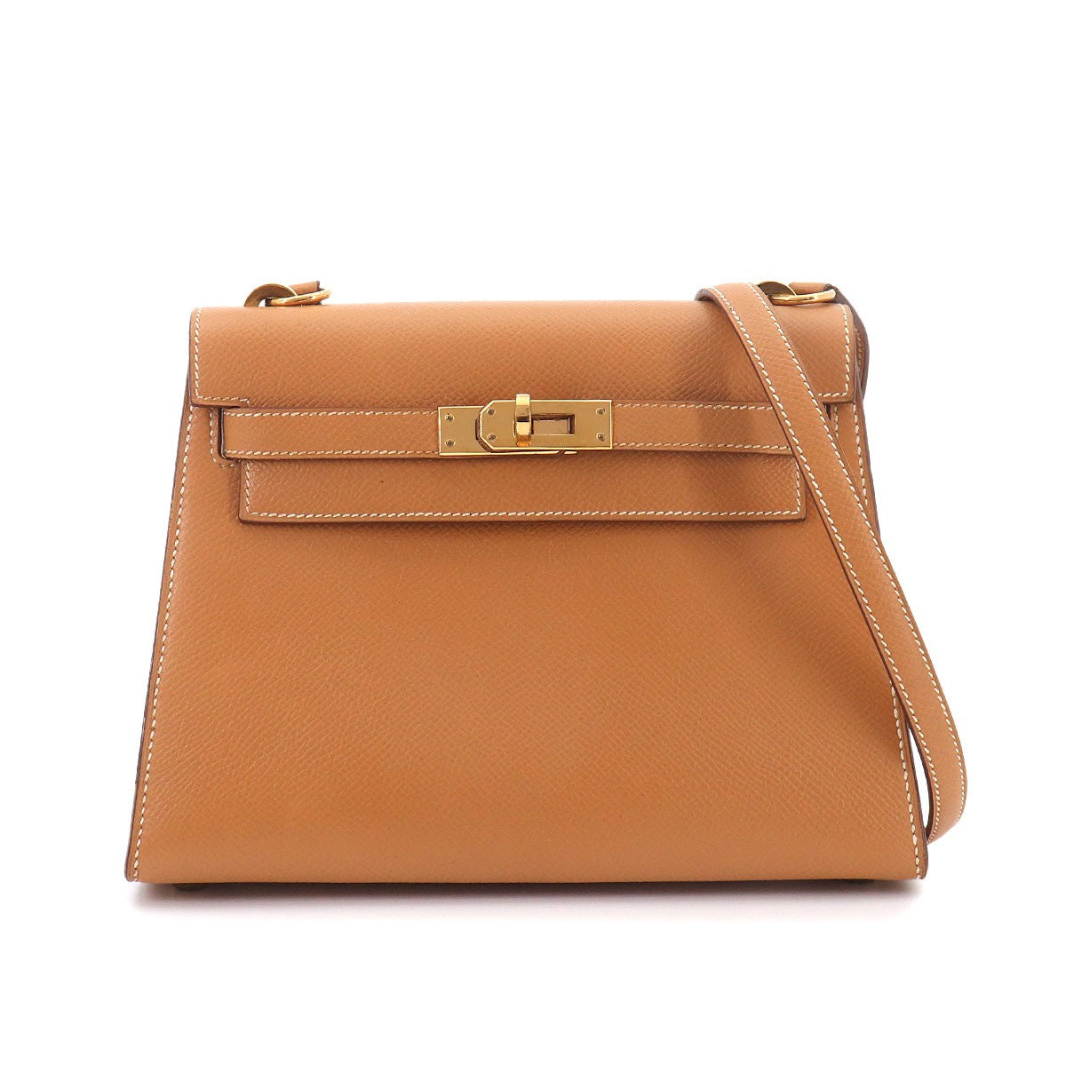 HERMES Mini Kelly 20 Shoulder Bag Couchevel Epsom Natural Brown 903294330