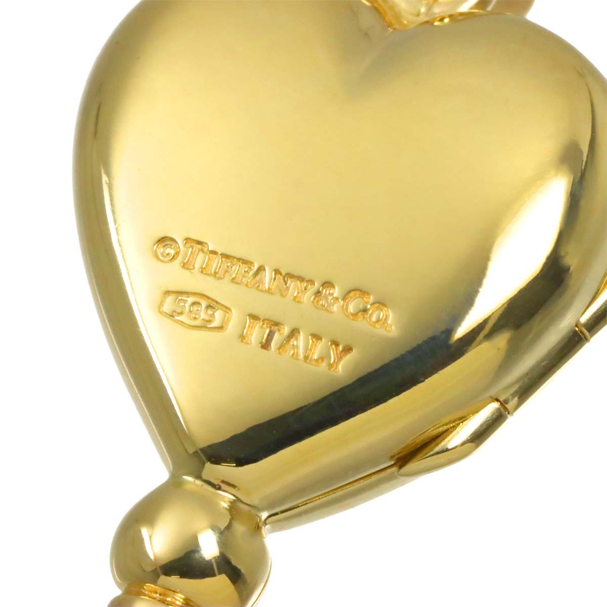 TIFFANY Co. Heart Key Pendant Top 14K Yellow Gold 585 903155134
