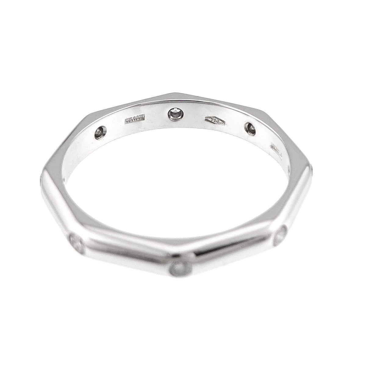 BVLGARI Octagonal Diamond Ring 18K WG 750 size7.25(US) 903391942