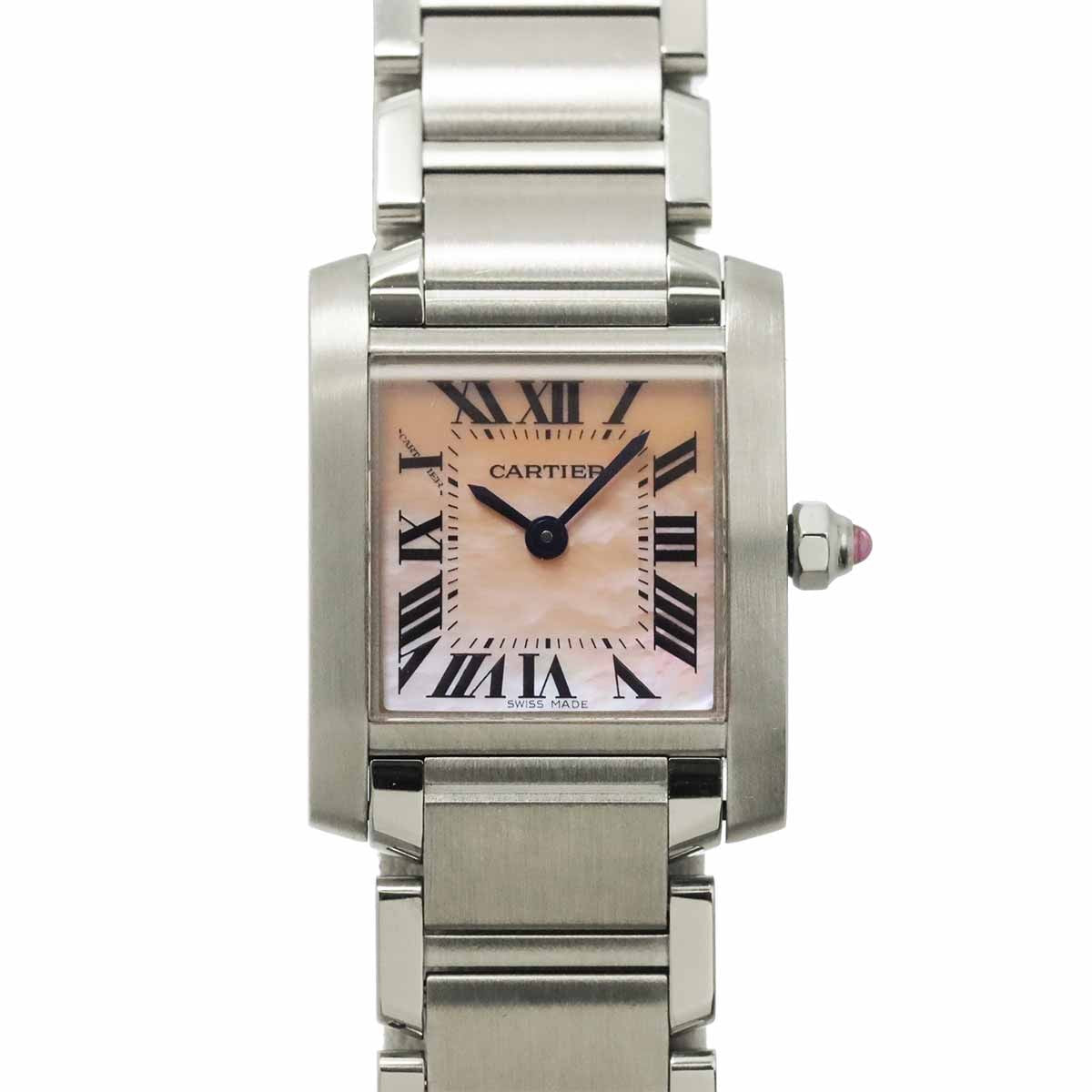 Cartier Tank Francaise SM W51028Q3 Quartz Pink Shell Dial Ladies 903151710