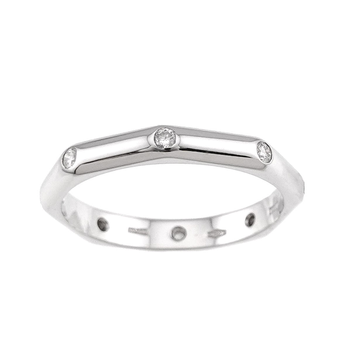 BVLGARI Octagonal Diamond Ring 18K WG 750 size7.25(US) 903391941