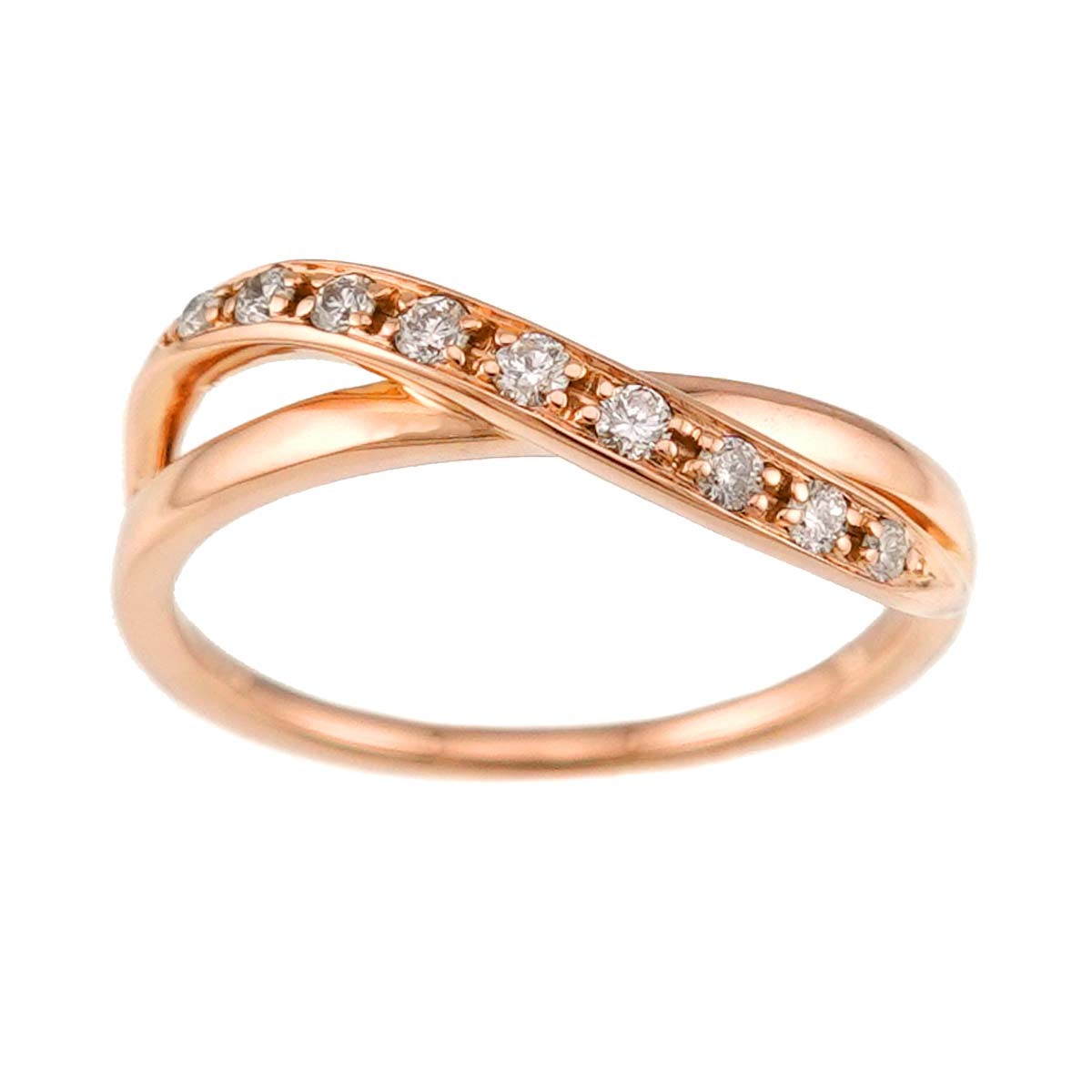 4C Diamond Ring 18K Pink Gold 750 Size6(US) 903296181
