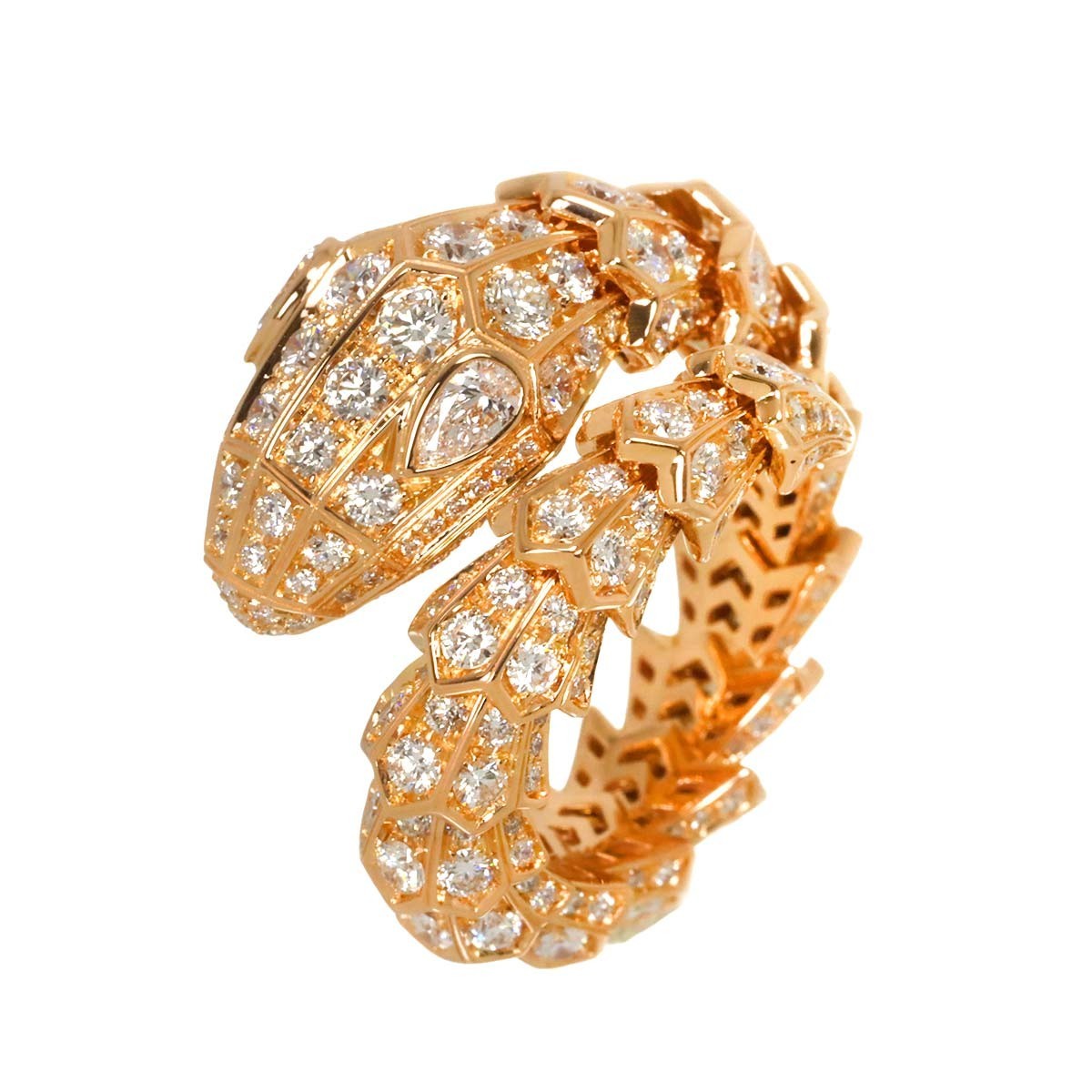 BVLGARI Serpenti Viper Diamond Ring 18K PG 750 sizeML 7.5(US) 902881433