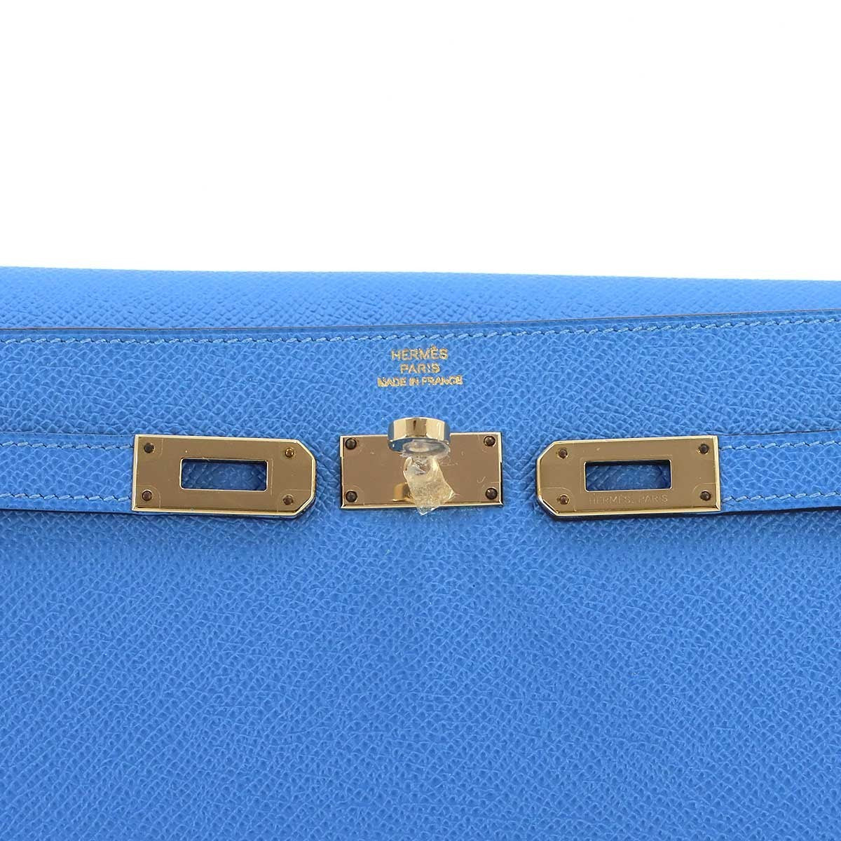 HERMES Kelly Wallet Veau Epsom Leather Bleu Paradis Purse 903414167