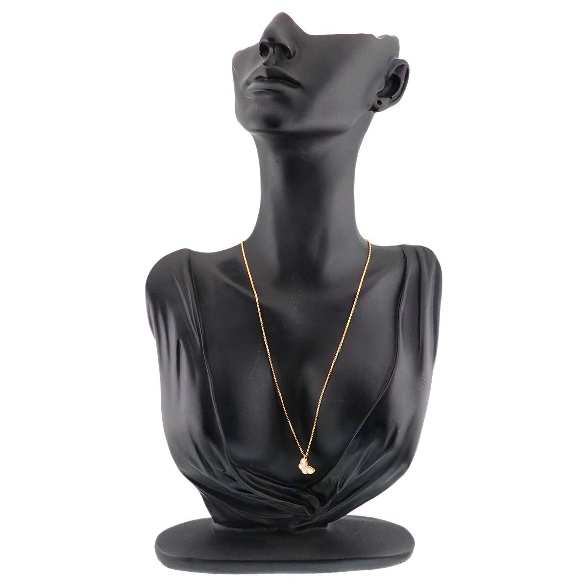 Van Cleef Arpels Sweet Papillon Mother of Pearl MOP Necklace 18K YG 750 903087845