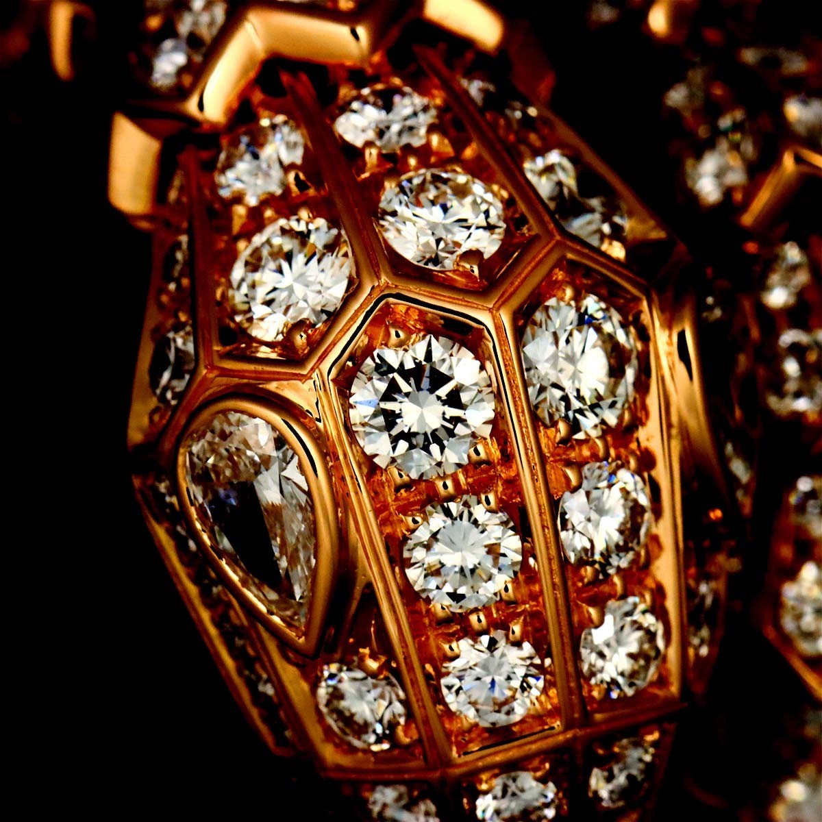 BVLGARI Serpenti Viper Diamond Ring 18K PG 750 sizeML 7.5(US) 902881434