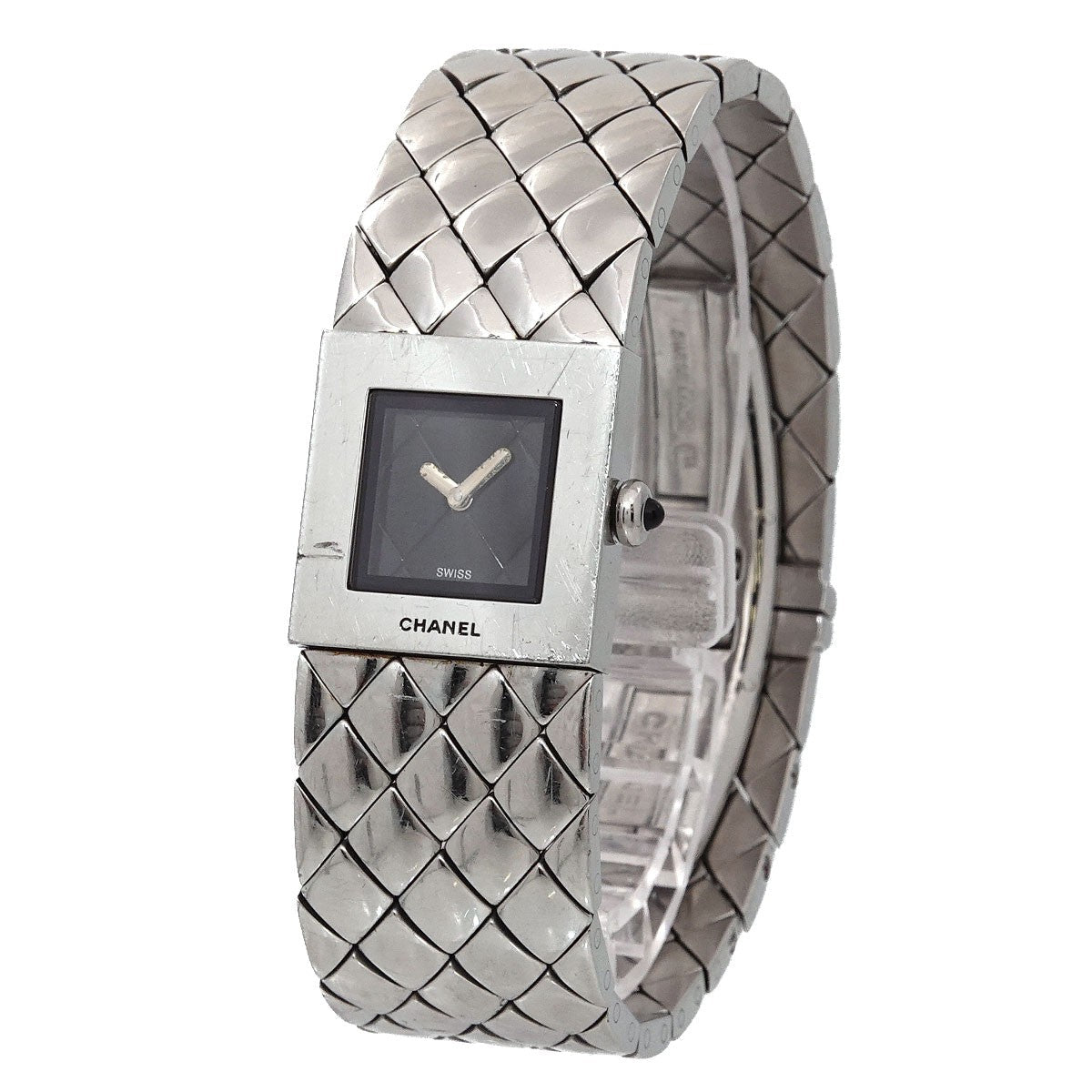 CHANEL Matelasse H0009 Quartz Black Dial Ladies Wrist Watch 902871791