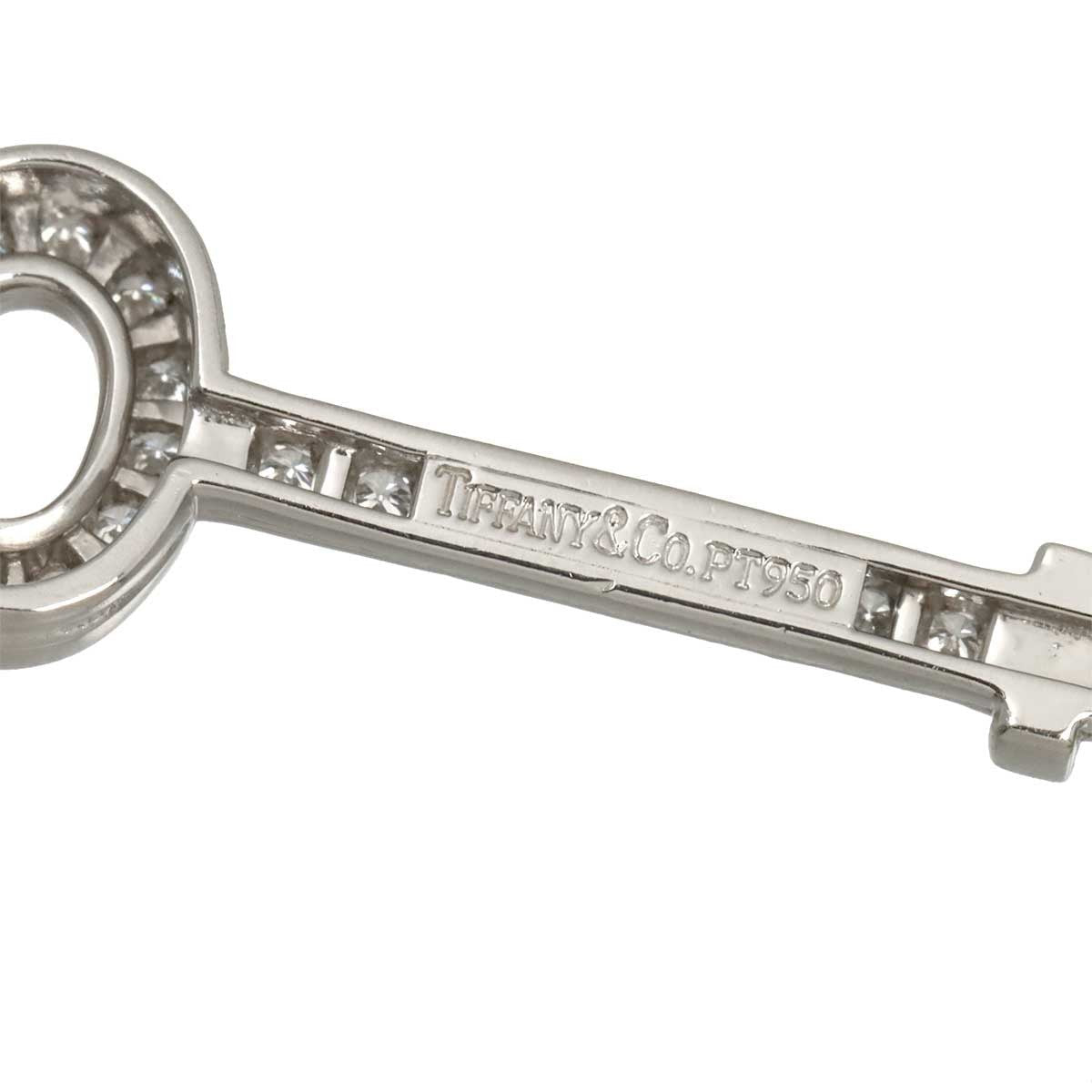 TIFFANY Co. Oval Key Diamond Necklace Platinum 903189843