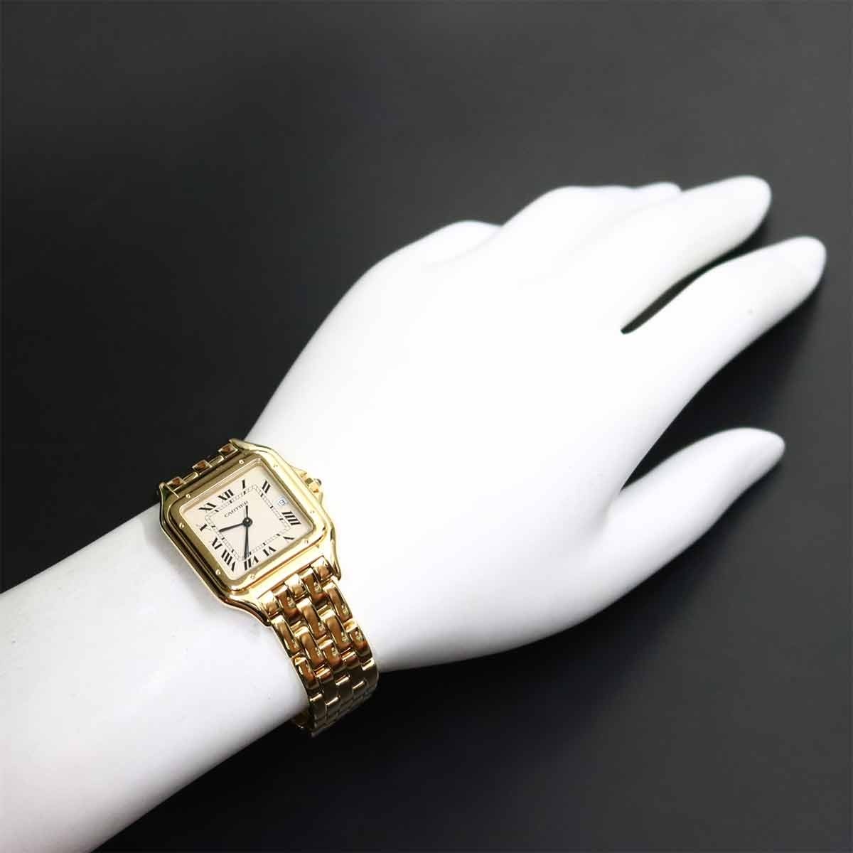 Cartier Panthere MM 83782747 750YG Quartz Date Cream Dial Boys Watch 903212292