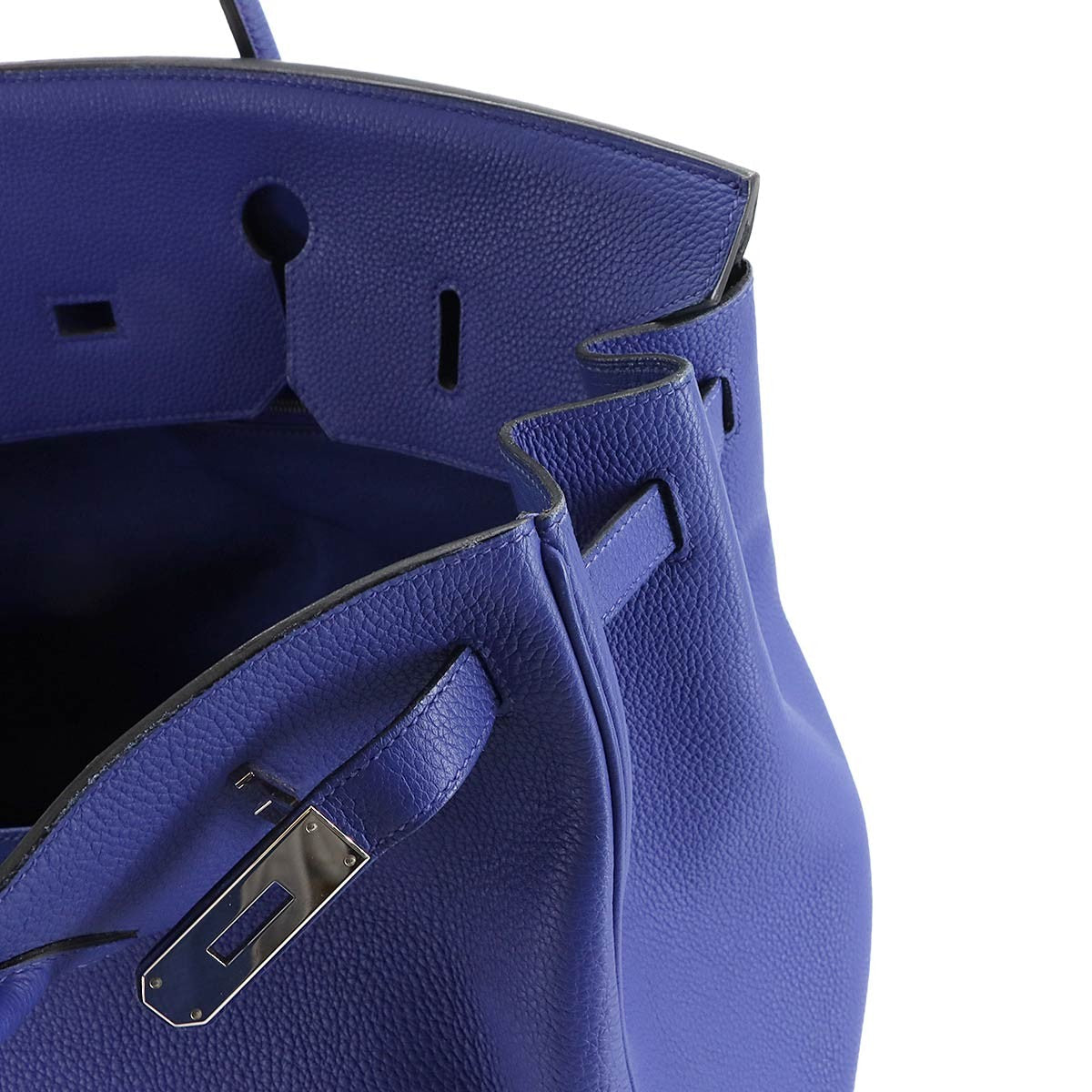HERMES Birkin 40 Veau Togo Blue Electrique Hand Bag Purse 903031727