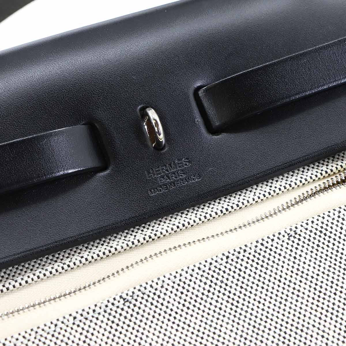 HERMES HerBag Zip PM PEGASE POP 2way Bag Vache Hunter Toile H Grey Y 903028767