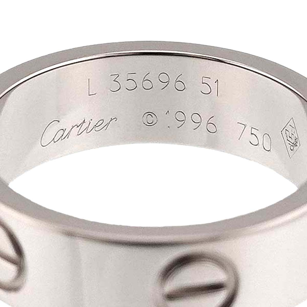 Cartier Love Ring 18K White Gold 750 size51 5.25(US) 903369086