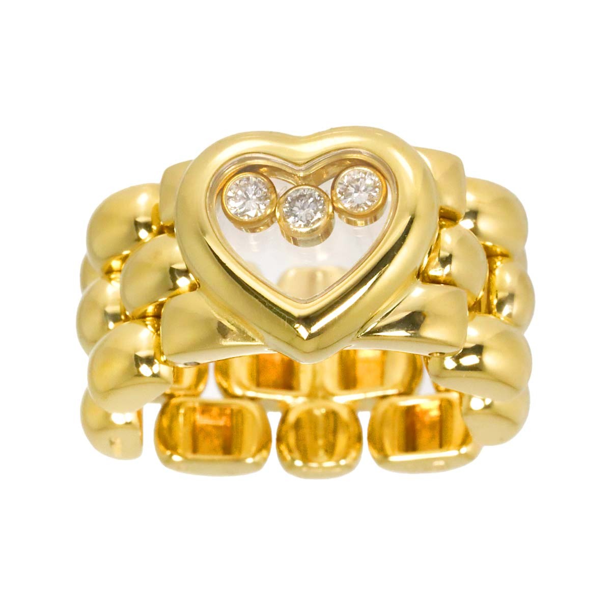 Chopard Happy Diamond Heart Ring 18K YG 750 Size5.25(US) 903115661