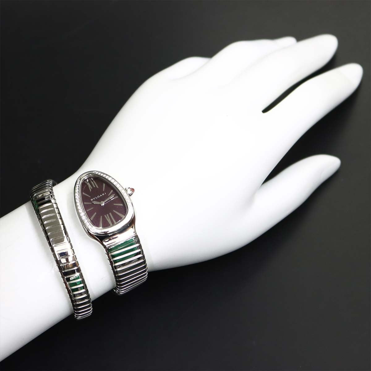 BVLGARI Serpenti SP35S 102530 Quartz Purple Dial Ladies Watch 903443213