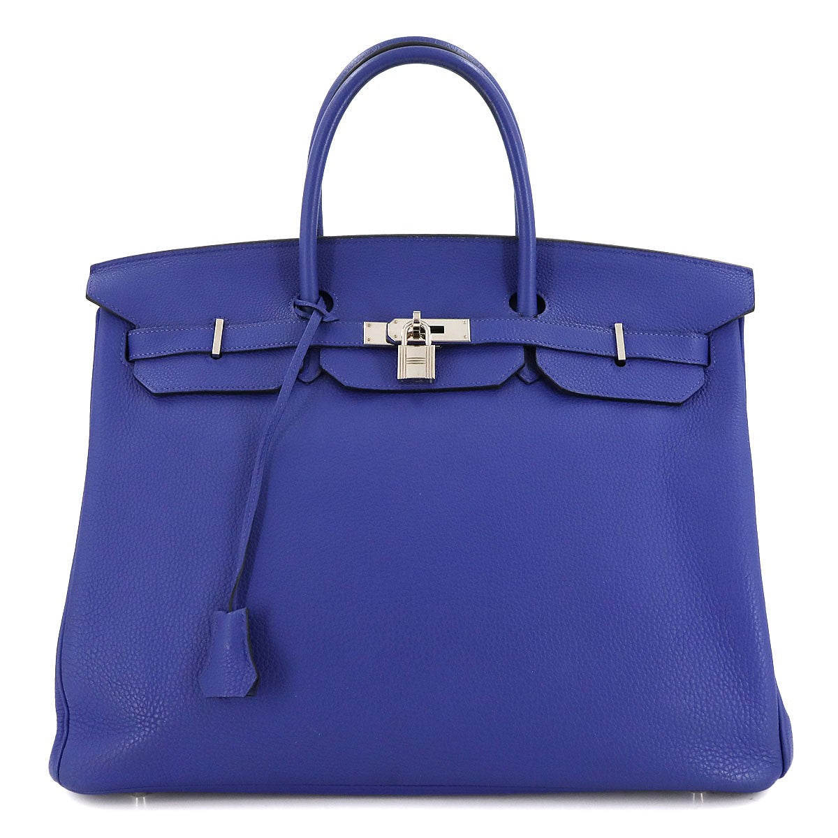 HERMES Birkin 40 Veau Togo Blue Electrique Hand Bag Purse 903031720