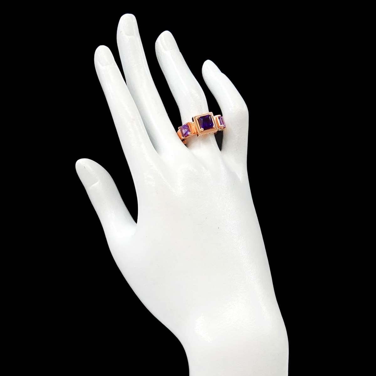 TASAKI Amethyst Diamond 0.21ct Ring 18K Pink Gold 750 Size6.75(US) 903081907