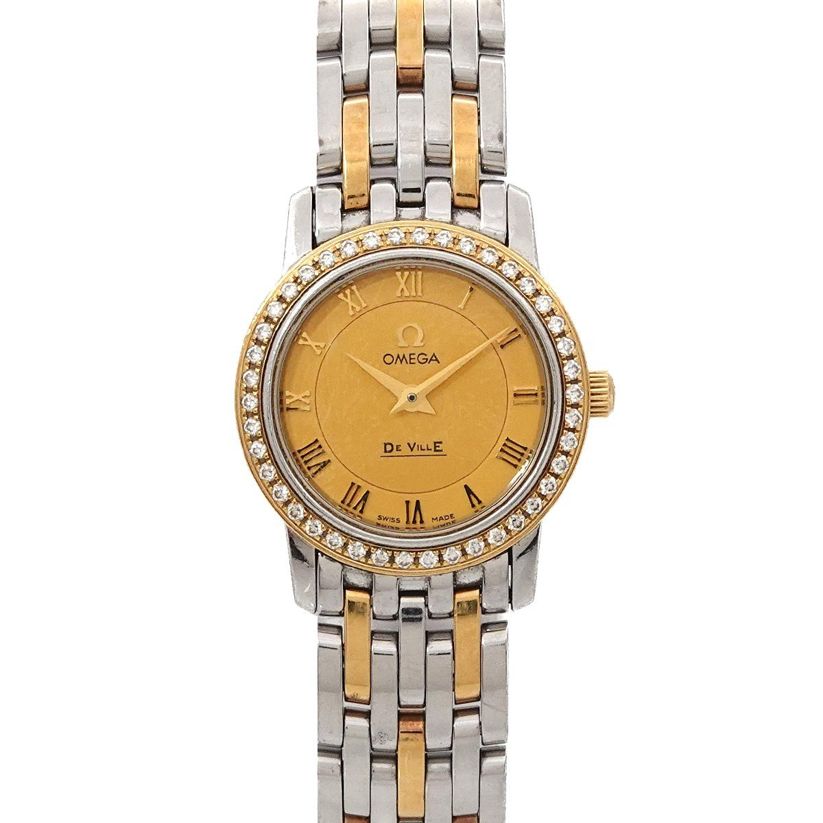 OMEGA DeVille 413 25 22 60 08 001 Quarts YG Diamond Beze Ladies 903143880