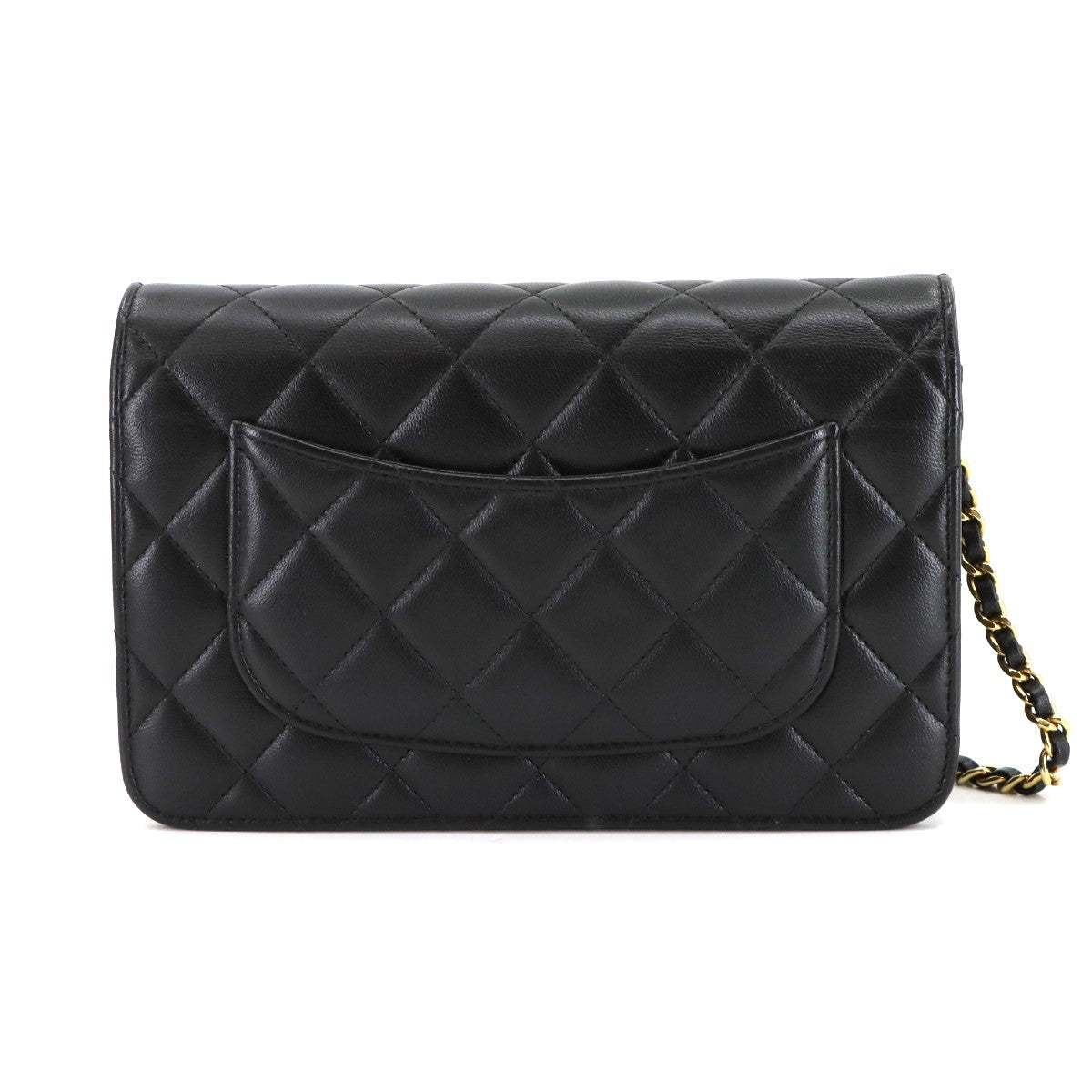 CHANEL Matelasse Classic Chain Wallet Skin Leather Black AP0250 902942842